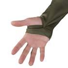 Чоловічий приталений Лонгслів CoolPass з прорізами для пальців / Легка кофта CamoTec CM Thorax Pro з довгим рукавом олива розмір S - зображення 4