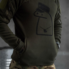 Мужской флисовый Убакс MOTARO с принтом ,,Флорк" / Теплая кофта олива размер 2XL - изображение 6