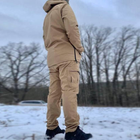 Мужской Демисезонный костюм на флисе / Комплект Куртка + Брюки Softshell койот размер 2XL - изображение 4