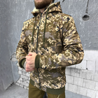 Мужская зимняя куртка Softshell с меховой подкладкой / Бушлат пиксель размер M - изображение 2