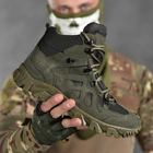 Мужские демисезонные Ботинки на протекторной резиновой подошве / Кожаные Берцы олива размер 41 - изображение 6