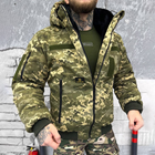 Мужская зимняя куртка "Logos-Tac" с мехом шиншиллы / Теплая верхняя одежда Rip-Stop пиксель размер M - изображение 4