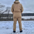 Мужской Демисезонный костюм на флисе / Комплект Куртка + Брюки Softshell койот размер 3XL - изображение 3