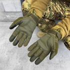 Зимові сенсорні рукавиці "monster" із захисними накладками олива розмір XL - зображення 2