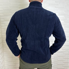 Мужская флисовая кофта с липучками под шевроны темно-синяя размер M - изображение 2