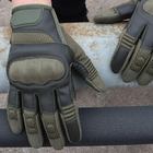 Плотные Cенсорные Перчатки с защитными накладками олива размер XL - изображение 3