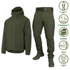 Мужской костюм Куртка + Брюки SoftShell на флисе / Демисезонный Комплект Stalker 2.0 олива размер 3XL - изображение 1