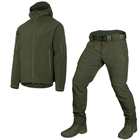 Мужской костюм Куртка + Брюки SoftShell на флисе / Демисезонный Комплект Stalker 2.0 олива размер 3XL - изображение 2