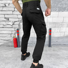 Мужские Брюки Loshan на флисе с манжетами черные / Утепленные хлопчатобумажные Брюки с 6-ю карманами размер XL - изображение 3