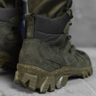 Мужские демисезонные Ботинки на протекторной резиновой подошве / Кожаные Берцы олива размер 42 - изображение 4