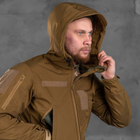 Демісезонна Чоловіча Куртка "Leon" Softshell з липучками під шеврони койот розмір 2XL - зображення 4