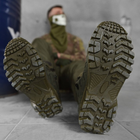 Мужские демисезонные Ботинки на протекторной резиновой подошве / Кожаные Берцы олива размер 43 - изображение 5