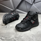 Мужские зимние ботинки с шерстяной подкладкой / Берцы из натуральной кожи чёрно-красные размер 42 - изображение 3