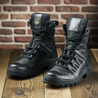Демисезонные Мужские Берцы с усиленным носком и пяткой / Влагозащищенные Кожаные Ботинки черные размер 43 - изображение 6