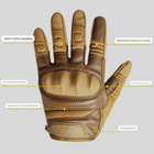Сенсорные Перчатки с защитными накладками из EVA и TPR резины койот размер S - изображение 3