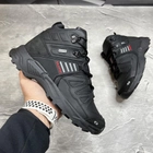 Мужские зимние ботинки с шерстяной подкладкой / Берцы из натуральной кожи чёрно-красные размер 45 - изображение 6