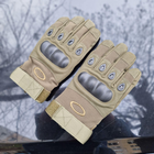 Зимові утеплені рукавиці з кісточками та сенсорними накладками олива розмір M - зображення 7
