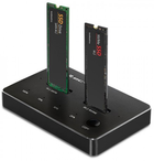 Док-станція Qoltec SSD M.2 SATA PCIe NVMe USB-C DUAL Black - зображення 1
