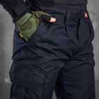 Мужские плотные Брюки с Накладными карманами / Крепкие Брюки рип-стоп синие размер 2XL - изображение 6