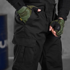 Чоловічі міцні Штани з Накладними кишенями на липучках / Щільні Брюки ріп-стоп чорні розмір M - зображення 6