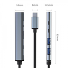 USB-хаб Qoltec Hub Adapter 5 in 1  USB-C USB 2.0 USB 3.0 Grey - зображення 3