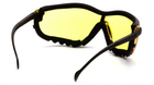 Захисні тактичні окуляри з ущільнювачем Pyramex V2G (amber) Anti-Fog, жовті - зображення 4