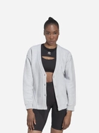 Kardigan damski Adidas Loungewear Cardigan W "Light Grey Heather" HL9165 40 Szary (4066747420781) - obraz 1