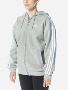 Bluza damska rozpinana streetwear z kapturem długa Adidas Adicolor Classics 3-Stripes Full-Zip Hoodie W "Medium Grey Heather" IK0437 L Szara (4066761398554) - obraz 1