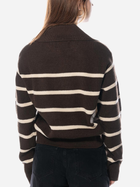 Sweter damski krótki z kołnierzykiem Olaf Knit Zip Mock W140701-BROWN-WHITE M Brązowy (8720104769727) - obraz 2