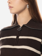 Джемпер жіночий Olaf Knit Zip Mock W140701-BROWN-WHITE S Коричневий (8720104769710) - зображення 3