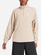 Bluza damska nierozpinana streetwear z kołnierzykiem Adidas Neutral Court 1/4 Zip Track Top "Wonder Beige" IS5241 L Beżowa (4066765090942)