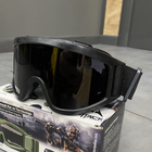 Маска тактична ATTACK + 2 змінні стекла, колір Чорний, окуляри тактичні - зображення 3
