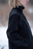 Женская флисовая кофта с липучками под шевроны / Плотная флиска полар черный цвет M - изображение 3