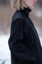 Жіноча флісова кофта з липучками під шеврони / Щільна фліска полар чорний колір L - зображення 3