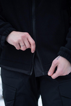Жіноча флісова кофта з липучками під шеврони / Щільна фліска полар чорний колір 2XL - зображення 5