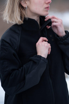Женская флисовая кофта с липучками под шевроны / Плотная флиска полар черный цвет L - изображение 4