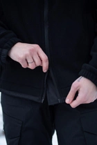 Жіноча флісова кофта з липучками під шеврони / Щільна фліска полар чорний колір L - зображення 5