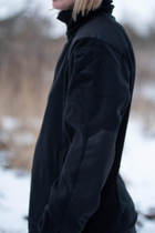 Жіноча флісова кофта з липучками під шеврони / Щільна фліска полар чорний колір 2XL - зображення 6