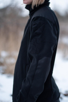 Жіноча флісова кофта з липучками під шеврони / Щільна фліска полар чорний колір L - зображення 6