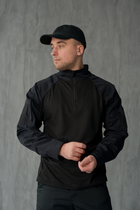 Чоловічий костюм 3в1 " Black" Rip-Stop / Форма убакс + штани Kayman + бейсболка чорний колір з липучками під шеврони 56 - зображення 3
