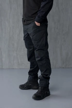 Чоловічий костюм 3в1 " Black" Rip-Stop / Форма убакс + штани Kayman + бейсболка чорний колір з липучками під шеврони 48 - зображення 8