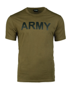 Футболка тактична Mil-Tec Армійська Бавовняна S Олива T-SHIRT M.DRUCK 'ARMY' OLIV (11063001-902-S) - изображение 1