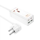 Мережевий подовжувач фільтр HOCO Talent desktop charger AC10A |1.5 м,2USB/2Type-C/1xSocket, PD/QC, PD65W| Білий