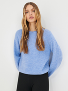 Sweter damski z bufiastymi rękawami Sinsay 7240J-50M XS Niebieski (5904298754216) - obraz 1