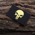 Набір шевронів з липучкою IDEIA Punisher Череп Каратель вишитий патч 5х8 см 2 шт Жовтий (4820182655722) - зображення 9