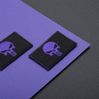 Набір шевронів з липучкою IDEIA Punisher Череп Каратель вишитий патч 5х8 см 2 шт Фіолетовий (4820182654138) - зображення 5