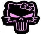 Шеврон патч Каратель Punisher женский Hello Kitty на липучці велкро