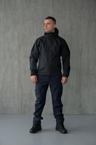 Куртка Softshell мужская ДСНС с Флисовой подкладкой темно-синяя / Демисезонная водонепроницаемая L - изображение 4
