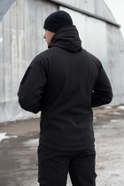 Куртка Softshell мужская Полиция с Флисовой подкладкой черная / Демисезонная водонепроницаемая 3XL - изображение 9