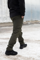 Чоловічі штани SoftShell для НГУ оливковий колір на флісі із високою посадкою / Вітро та водозахисні штани M - зображення 11
